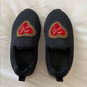 Dolce & Gabbana Kids Black Slippers with Red Heart